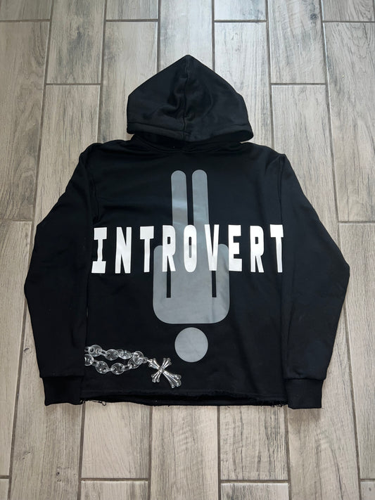 INTROVERT HOODIE BLACK/WHITE