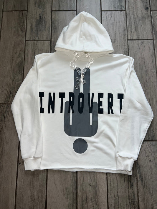 INTROVERT HOODIE WHITE/BLACK